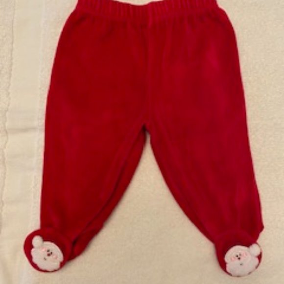 Miniwear Christmas Holiday 2pc. Santa Pajama Loungewear 6-9 months Red/White - Picture 3 of 9
